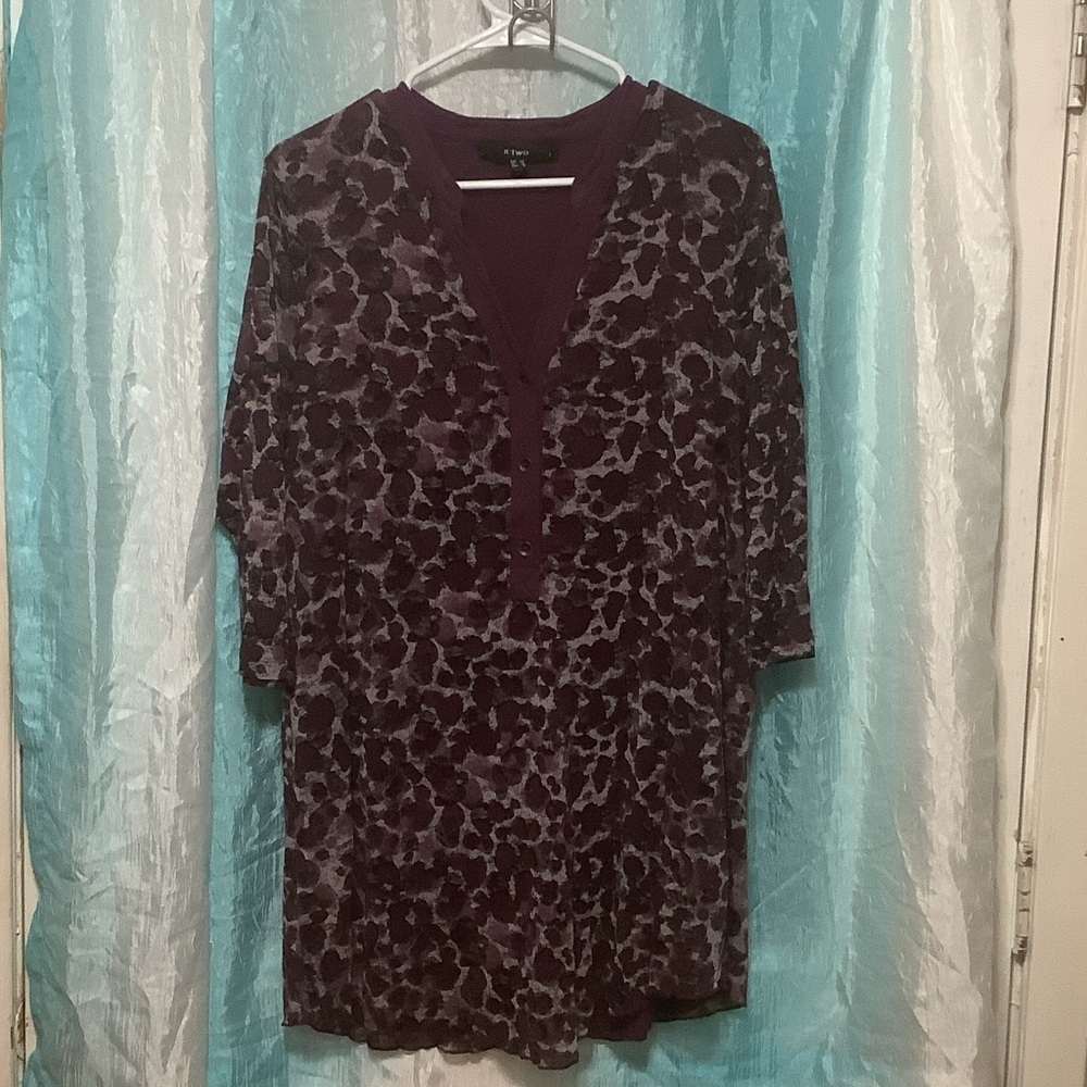 Chico's Plum Leopard Print Tunic